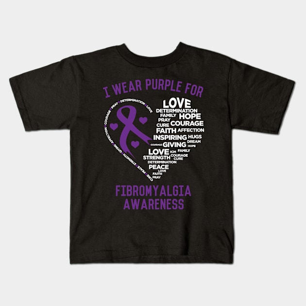 Fibromyalgia Awareness Tee Kids T-Shirt by veerkun